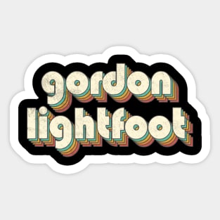 Retro Vintage Rainbow Gordon Letters Distressed Style Sticker